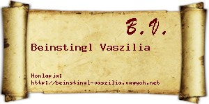 Beinstingl Vaszilia névjegykártya